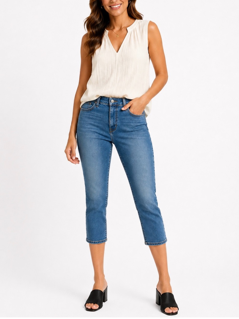 Levi's 311 shaping skinny Capri blue jeans